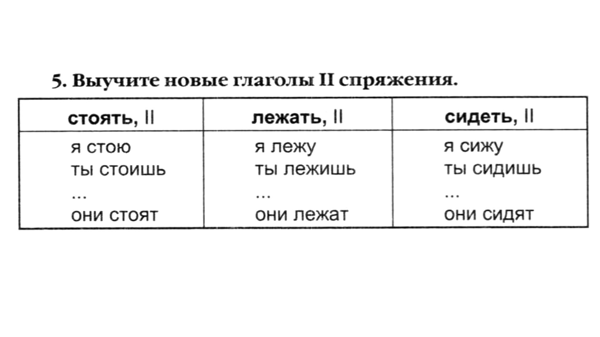 Видео курс РКИ: Глаголы "стоять", "лежать", "сидеть"